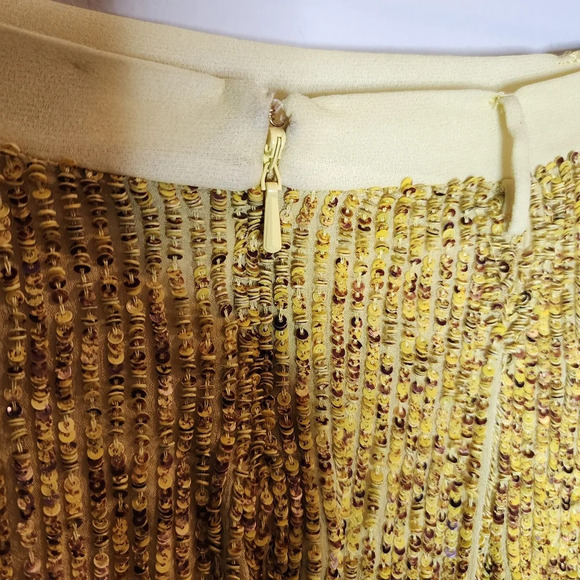 NWT Robert Rodriguez Yellow Citron Sequin Pencil Skirt women's size 0 - Picture 12 of 17